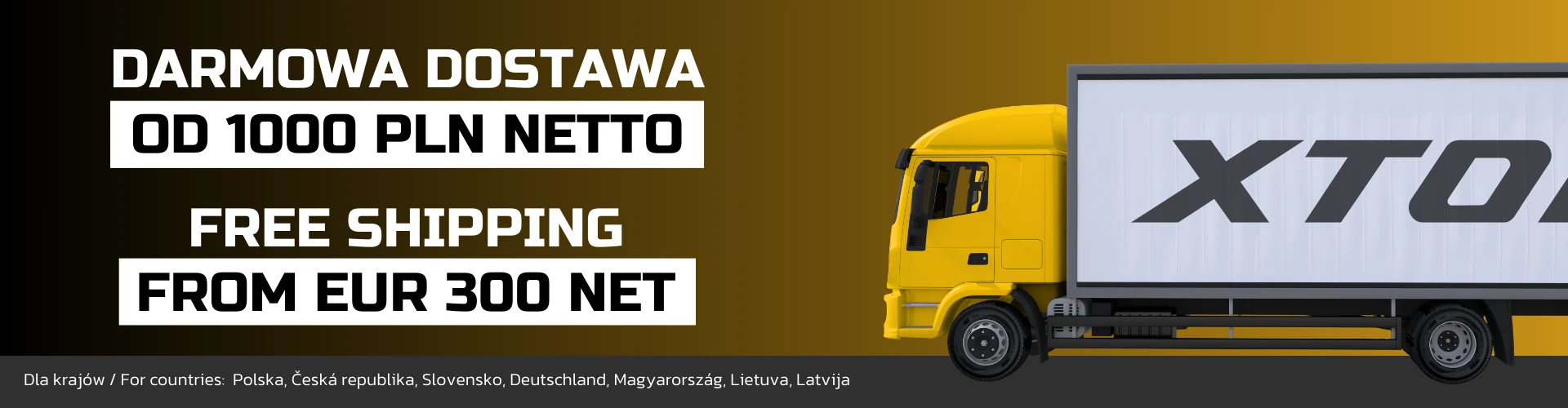 Darmowa dostawa od 1000 PLN netto